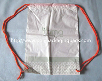 Costume branco de empacotamento personalizado da trouxa do cordão do presente plástico