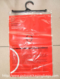 Sacos plásticos personalizados do gancho, saco de plástico de vestuário do parafuso prisioneiro de imprensa