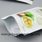 Um pacote transparente lateral dos frutos secos da contraporca do zíper do plástico de poliéster do saco da posição do alimento da folha de alumínio