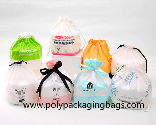Da fita branca do LDPE do CPE sacos de cordão plásticos geados para o empacotamento dos petiscos