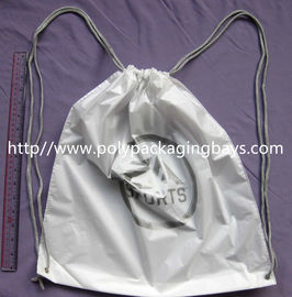 Promoção personalizada dos PP que empacota/trouxa plástica branca do cordão