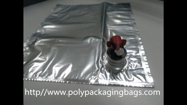 Saco reusável plástico do empacotamento flexível na caixa com bico, sacos de prata do BABADOR para o suco do vinho
