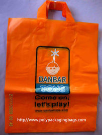 Orange Plastic Clothes Packaging Soft Loop Handle Bag in HDPE LDPE