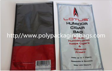 saco de empacotamento impresso feito-à-medida do charuto plástico/saco humidor do charuto com o fechamento deslizado do fecho de correr