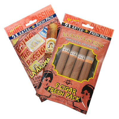 Impressão personalizada de viagem Saco humidor de charutos 4-6 charutos Bolsas de plástico umidificadas com saco de embalagem de charutos