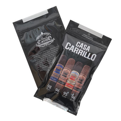 Bolsa de viagem de charuto de couro de luxo personalizado com umidificador portátil de cedro revestido de humidor Saco de controle de umidade Ziplock pouch