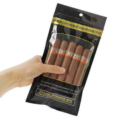 Sacos de humidor de charutos médios concebidos com fecho de fecho feito de material de 009 mm que fornecem solução de armazenamento para manter o charuto e a frescura