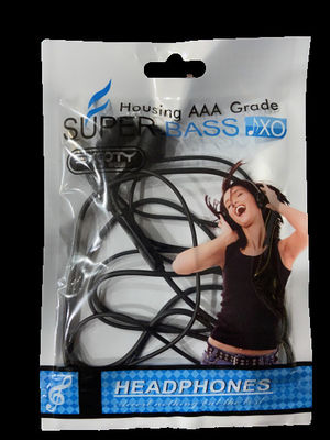 sacos de plástico do fechamento do fecho de correr de 0.09mm para a embalagem do fone de ouvido