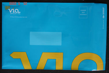 Sacos de plástico de envio pelo correio metalizados azul do selo adesivo para a roupa de envio