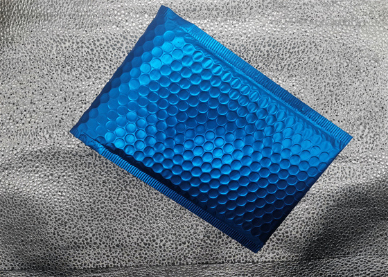 Empacotamento metálico azul do saco do correio da bolha do coxim de ar para cosméticos
