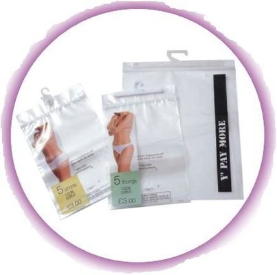 Molhe sacos polis da prova com ganchos/fechamento do gancho e do fecho de correr para o roupa interior/vestuário dos homens