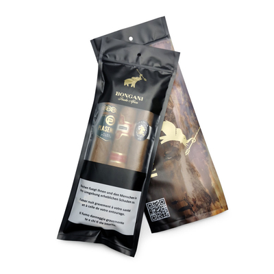 Sacos de humidor de charutos Ziplock personalizados com sistema hidratado e janela de exibição 90 dias de conservação 20 Capacidade de charutos