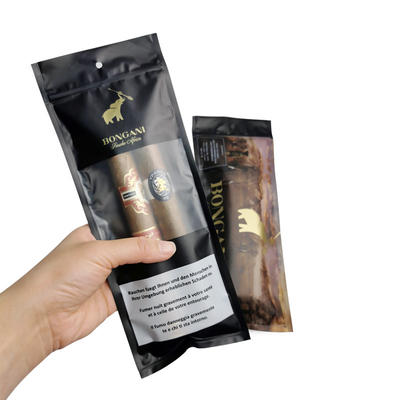 Sacos de humidor de charutos Ziplock personalizados com sistema hidratado e janela de exibição 90 dias de conservação 20 Capacidade de charutos