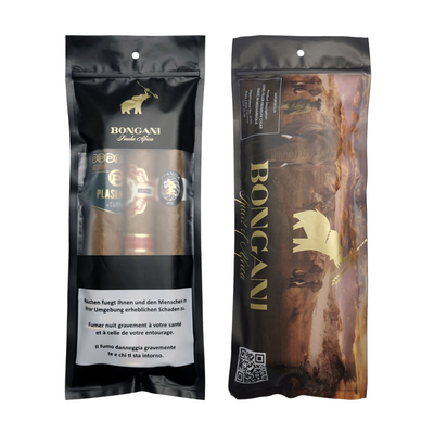 Sacos de humidor de charutos Ziplock personalizados com sistema hidratado e janela de exibição 90 dias de conservação 20 Capacidade de charutos