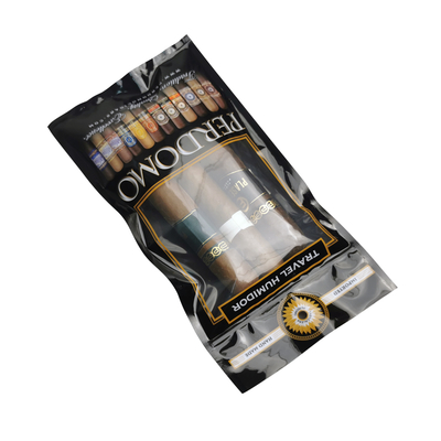 Saco de embalagem para charutos com umidade personalizada com impressão única de composto Ziplock, saco umidificador para charutos