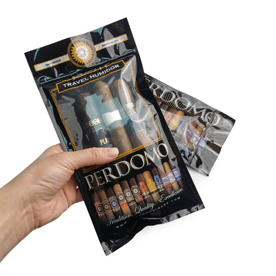 Saco de embalagem para charutos com umidade personalizada com impressão única de composto Ziplock, saco umidificador para charutos