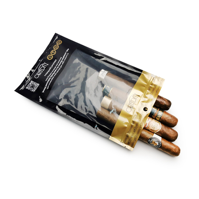 Impressão personalizada de viagem Saco humidor de charutos 4-6 charutos Bolsas de plástico umidificadas com saco de embalagem de charutos