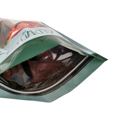 Embalagens plásticas para charutos com folhas naturais, seladas em três lados, com fecho ziplock, personalizadas, seláveis, com janela transparente e umidade