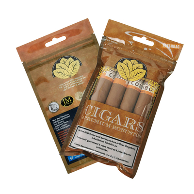 Saco de Embalagem de Charuto Hidratante Produzido em Fábrica com Zíper Plástico Mylar, Envoltórios de Folhas à Prova de Umidade para Armazenamento de Tabaco