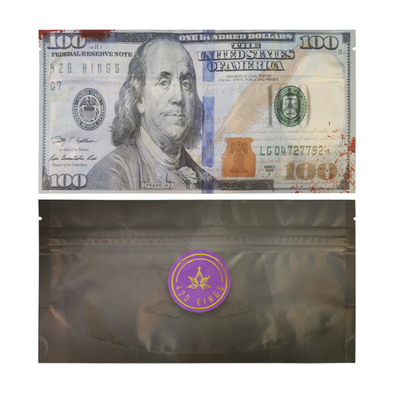 Saco Mylar Personalizado Plano com Fecho Ziplock Resealável e Selagem em 3 Lados para Embalagem de Tabaco e Charutos