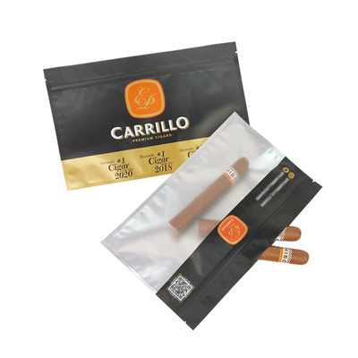 Impressão personalizada de charutos Impressão à prova de humidade e cheiro Embalagem de alimentos Saco de fecho de fecho de fecho de cigarros de tabaco Embalagem de plástico Sacos Mylar
