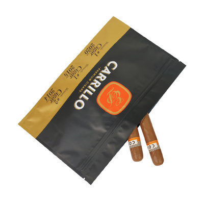 Impressão personalizada de charutos Impressão à prova de humidade e cheiro Embalagem de alimentos Saco de fecho de fecho de fecho de cigarros de tabaco Embalagem de plástico Sacos Mylar