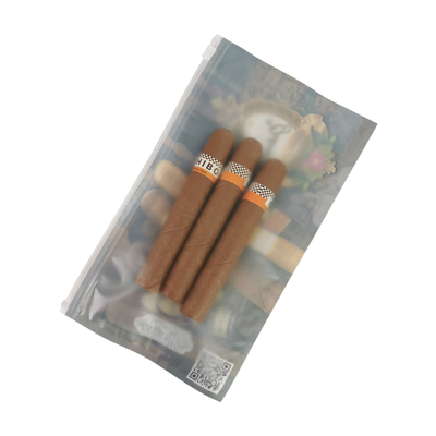 Impressão de logotipo personalizado Cigar Wrap Slider Zip Lock Tubarão Pipa Saco de plástico Pacote Cigar Humidor Case Zipper Bolsas de embalagem