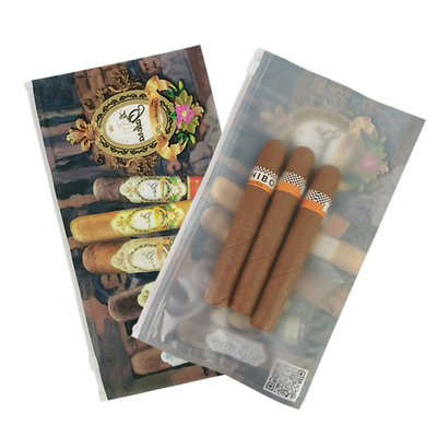 Impressão de logotipo personalizado Cigar Wrap Slider Zip Lock Tubarão Pipa Saco de plástico Pacote Cigar Humidor Case Zipper Bolsas de embalagem