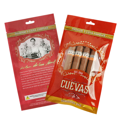 Saco Mylar de Folha de Alumínio com Selagem Térmica à Prova de Odor Personalizado Sacos de Envio UV Localizado Saco de Embalagem de Charuto com Zíper