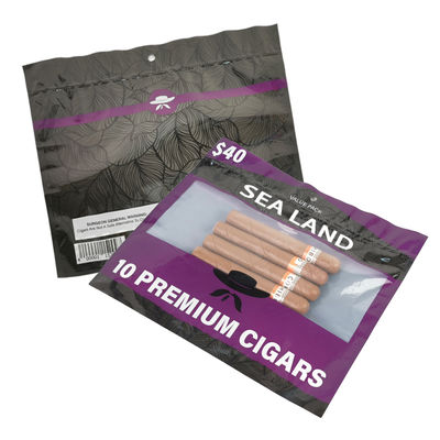 Embalagem de Impressão Direta da Fábrica 3 Lados Selagem Saco Embalagem de Alimentos Sacos Mylar Bolsa de Tabaco Sacos de Charuto Personalizados Com Zíper