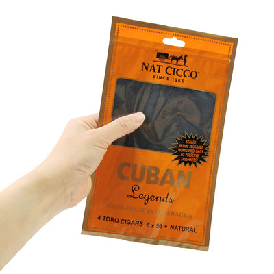 Impressão personalizada de viagem Saco humidor de charutos 4-6 charutos Bolsas de plástico umidificadas com saco de embalagem de charutos