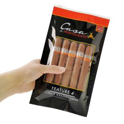Sacos Plásticos PET/PE para Impressão Rotogravura com Selagem Lateral com Zíper, Embalagem para Charutos, Embalagem para Tabaco, Saco Mylar para Embalagem