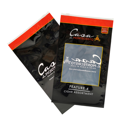 Sacos Plásticos PET/PE para Impressão Rotogravura com Selagem Lateral com Zíper, Embalagem para Charutos, Embalagem para Tabaco, Saco Mylar para Embalagem