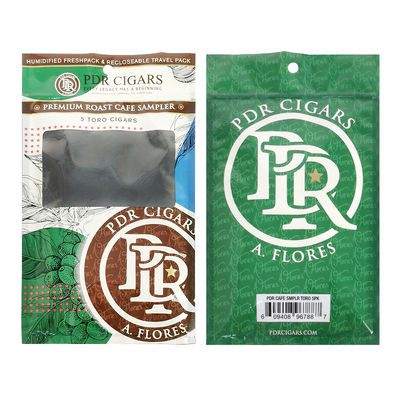 Embalagens plásticas para charutos com folhas naturais, seladas em três lados, com fecho ziplock, personalizadas, seláveis, com janela transparente e umidade