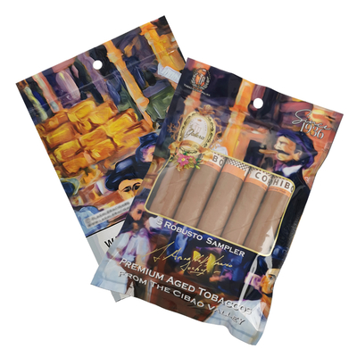 Saco de embalagem de charutos de cigarro de fecho de fecho de tabaco embalado em embalagem de folhas de tabaco embalado em embalagem de alimentos congelados embalado em embalagem de alimentos