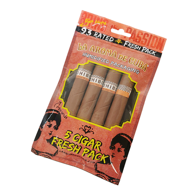 Impressão personalizada de viagem Saco humidor de charutos 4-6 charutos Bolsas de plástico umidificadas com saco de embalagem de charutos