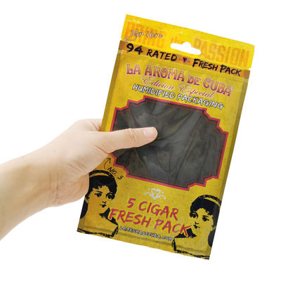 Sacos de Embalagem Ziplock Personalizados para Charutos, Bolsas de Plástico Umidificadas para Charutos com Camada Hidratante ﻿