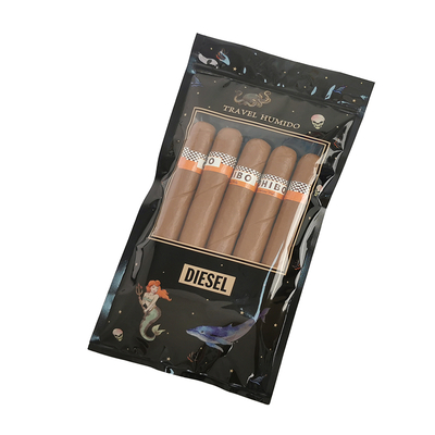 Bolsa de viagem de charuto de couro de luxo personalizado com umidificador portátil de cedro revestido de humidor Saco de controle de umidade Ziplock pouch