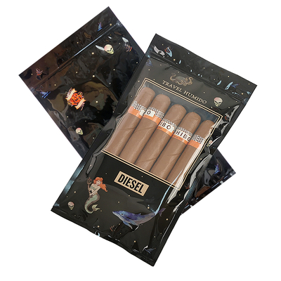 Bolsa de viagem de charuto de couro de luxo personalizado com umidificador portátil de cedro revestido de humidor Saco de controle de umidade Ziplock pouch