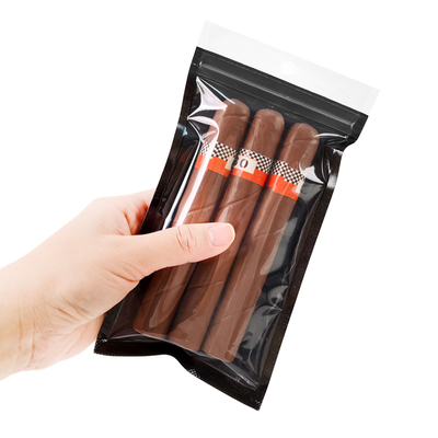 Sacos portáteis de cigarros com fecho de fecho com janela transparente Sistema de humidificação de cigarros Saco humidificado de cigarros e saco de embalagem de cigarros