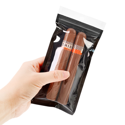 Sacos portáteis de cigarros com fecho de fecho com janela transparente Sistema de humidificação de cigarros Saco humidificado de cigarros e saco de embalagem de cigarros