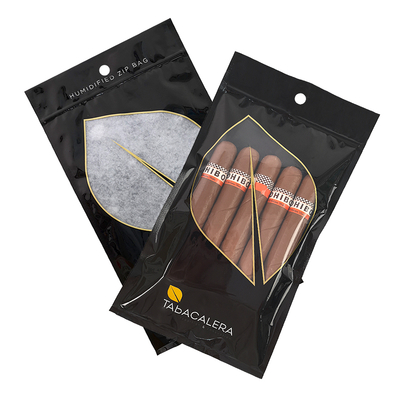Embalagem Plástica PET PE Personalizada à Prova de Umidade, Reutilizável, com Zíper Mylar, Design de Bolsa Vertical para Tabaco, Charutos e Estampagem a Quente