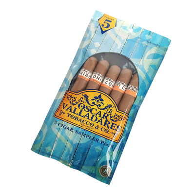 Sacos para charutos humidificados com impressão em rotogravura personalizados Sacos para charutos com zíper e umidade 5 charutos Embalagem simples com embalagem plástica com janela transparente