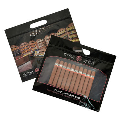 Personalização Impressão Umidade Sacos de charutos Zipper Humidor de charutos Embalagem Viagens Umidade Humidificador Saco