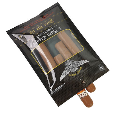 Bolsas planas à prova de umidade personalizadas, impressas em folha de alumínio selável por calor, selos laterais Mylar 3 para embalagens de cigarros de folhas de tabaco