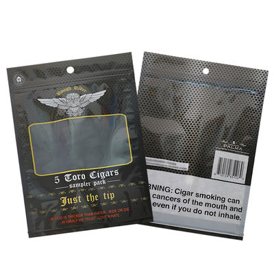 Bolsas planas à prova de umidade personalizadas, impressas em folha de alumínio selável por calor, selos laterais Mylar 3 para embalagens de cigarros de folhas de tabaco