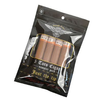 Bolsas planas à prova de umidade personalizadas, impressas em folha de alumínio selável por calor, selos laterais Mylar 3 para embalagens de cigarros de folhas de tabaco