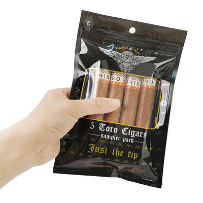 Bolsas planas à prova de umidade personalizadas, impressas em folha de alumínio selável por calor, selos laterais Mylar 3 para embalagens de cigarros de folhas de tabaco