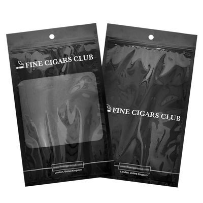 Saco de embalagem de plástico auto-desenvolvido - Sacos de charutos / Saco de charutos de humidade com fecho e janelas