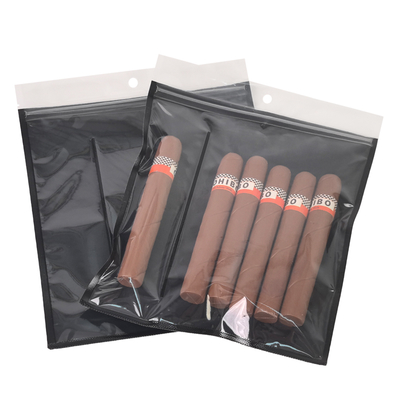 Sacos de bolsa para charutos de plástico à prova de umidade com zíper, design novo, para preservar o frescor e armazenar charutos com umidade, com compartimento separado